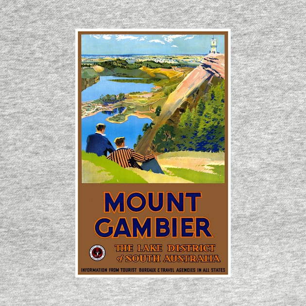 Vintage Travel Poster Mount Gambier Australia by vintagetreasure